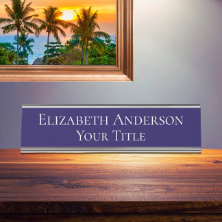 Placa De Mesa Placa de nome azul simples do Marinho