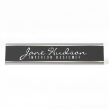 Placa de Nome Moderna da Mesa do Flor de Script Do