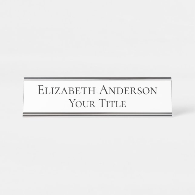 Placa De Mesa Placa de Nomes Brancos para Mulheres (Frente)