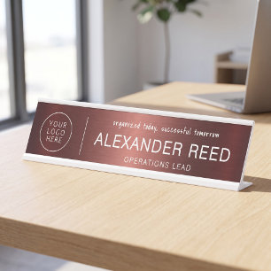 Placa De Mesa Placas de Nome com Logotipo Personalizadas Moderna