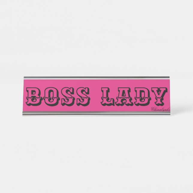 PLACA DE MESA PLACAS DE NOME DA MESA DO BOSS LADY (Frente)