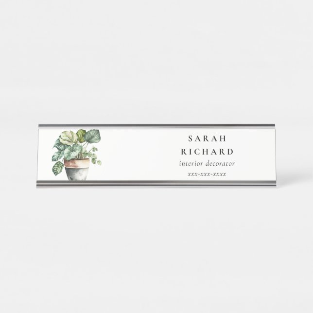 Placa De Mesa Plantas De Folha De Folha De Folha De Plantas De A (Frente)