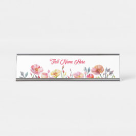 Placa De Mesa Poppies on Parade Name Plate