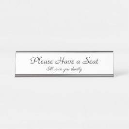 Placa De Mesa "Por favor, sente-se"