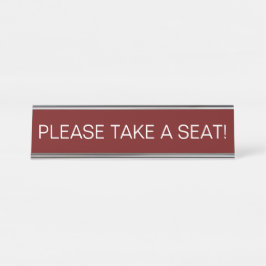 Placa De Mesa Por favor, sente-se na área de espera de recepção