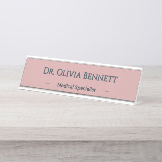 Placa De Mesa Presente Personalizado de Nome em Carvão Rosa Empo