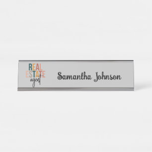 Placa De Mesa Presente personalizado do Boho Real Estate