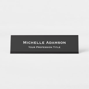 Placa De Mesa Preto Cor Professional Simples Moderno