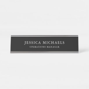 Placa De Mesa Preto e branco elegante