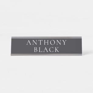 Placa De Mesa Preto Fosco Minimalista Simples Elegante Clássico
