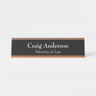 Placa De Mesa Preto Profissional Simples Clássico Elegante