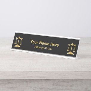 Placa De Mesa Procurador-Geral   Advogado — Preto e Dourado