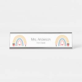 Placa De Mesa Professor de Arco-Íris de Lápis