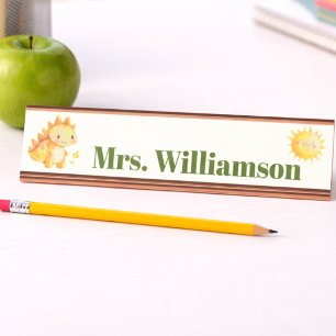 Placa De Mesa Professor Dinossauro Dino Bonitinho