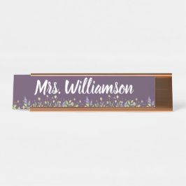 Placa De Mesa Professor Educador Profissional Floral