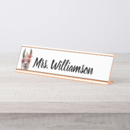 Placa De Mesa Professora Educadora - Cute Llama