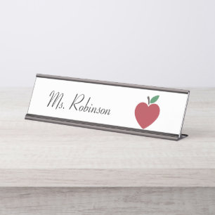 Placa De Mesa Professora Personalizada Apple