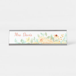 Placa De Mesa Professores bonito Floral Personalizados para Pres