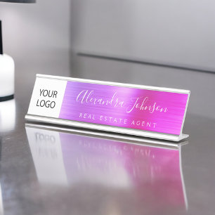 Placa De Mesa Profissional cor-de-rosa roxo executivo do