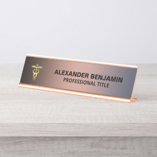 Placa De Mesa Profissional Dourado Corporativo Empresarial