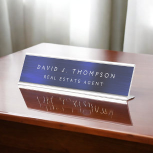 Placa De Mesa Profissional executivo moderno elegante dos azuis