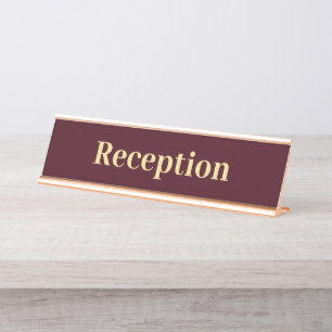 Placa De Mesa Recepção de escritório profissional Dourada modern