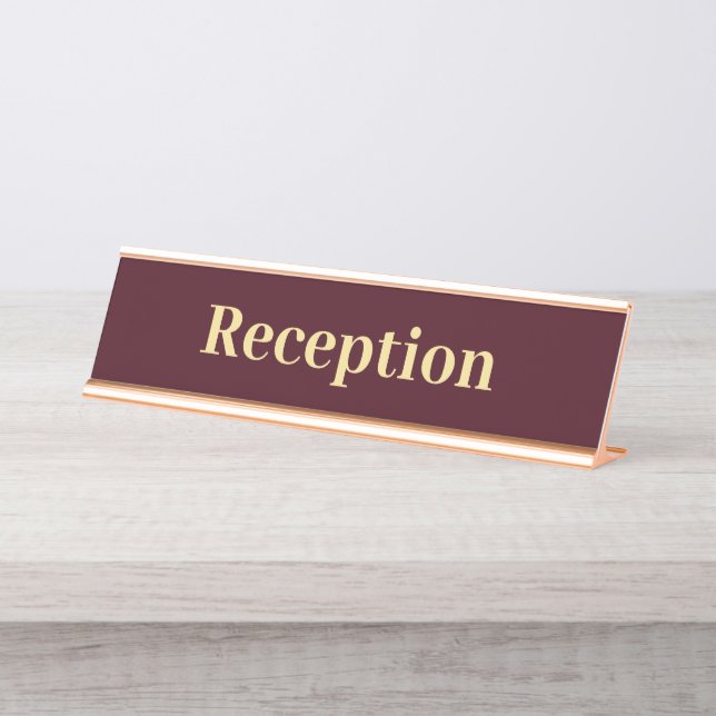Placa De Mesa Recepção de escritório profissional Dourada modern (Frente)