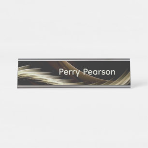 Placa De Mesa Redemoinho Dourado Sobre Preto