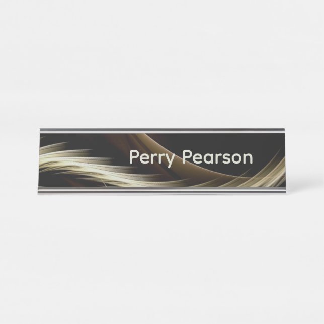 Placa De Mesa Redemoinho Dourado Sobre Preto (Frente)