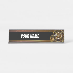 Placa De Mesa Relógio a vapor com engrenagens antigas
