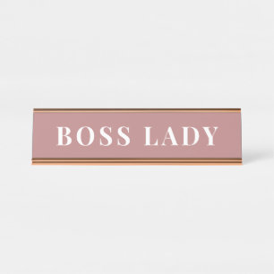 Placa De Mesa Rosa Chic Dusty Senhora Chefe Mesa Personalizada