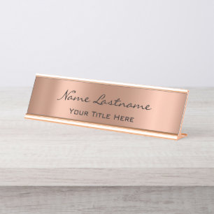 Placa De Mesa Rosa de Cobre Dourado e Elegante Moderno