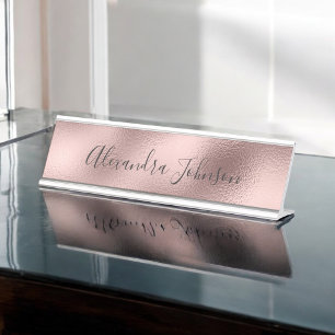 Placa De Mesa Rosa Gold Foil  Revestimento de folha cor-de-rosa