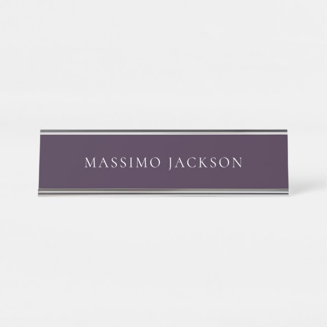 Placa De Mesa Roxo Escuro Minimalista Simples Moderno  (Frente)