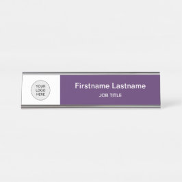 Placa De Mesa Roxo Escuro Seu Logotipo, Nome moderno da Mesa Pla
