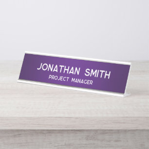 Placa De Mesa Royal Purple Gradient Bold White Name