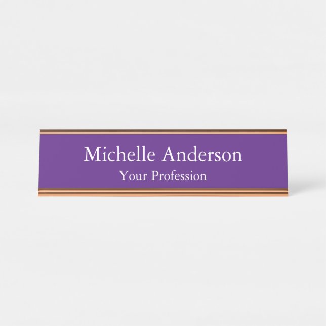 Placa De Mesa Royal Purple Professional Manager Modern Plain (Frente)