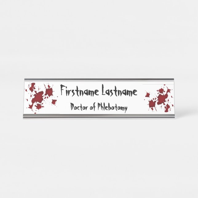 Placa De Mesa sangue de horror do Dia de as Bruxas engraçado esp (Frente)