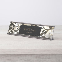 Script de Tipografia de Padrão Floral Dourado Chic