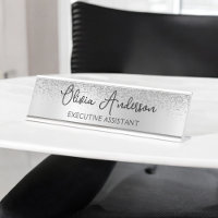 Script Girly Sparkle Glitter Monograma de Silver