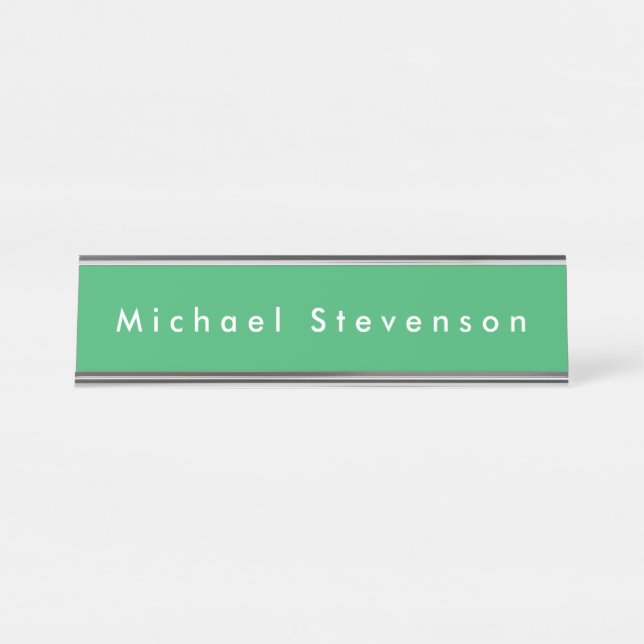 Placa De Mesa Sea Green Trendy Modern Professional (Frente)