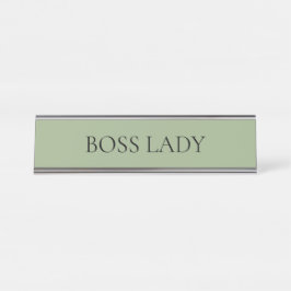 Placa De Mesa Senhora Chefe Verde Sage Minimalista