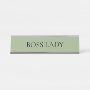 Placa De Mesa Senhora Chefe Verde Sage Minimalista