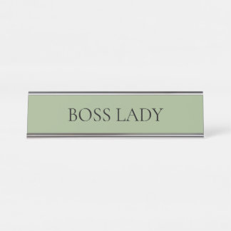 Placa De Mesa Senhora Chefe Verde Sage Minimalista