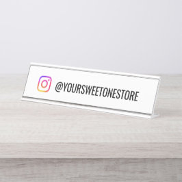 Placa De Mesa Seu nome no Instagram & ícone de mídia social 