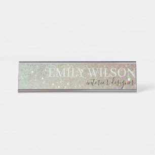 Placa De Mesa Shimmer Verde-Rosa-Rosa Elegante