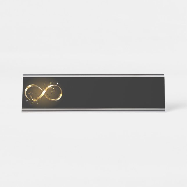 Placa De Mesa Símbolo Infinity do ouro (Frente)