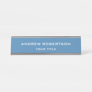 Placa De Mesa Simples e elegante planície azul de aço
