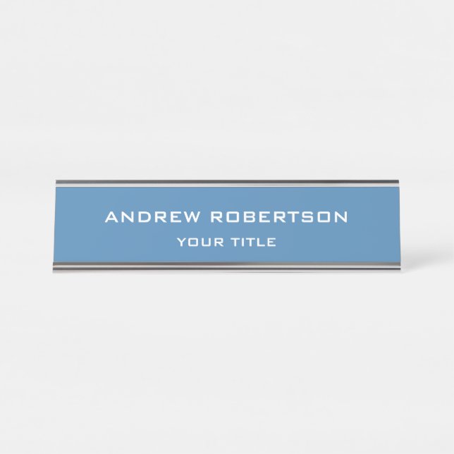 Placa De Mesa Simples e elegante planície azul de aço (Frente)