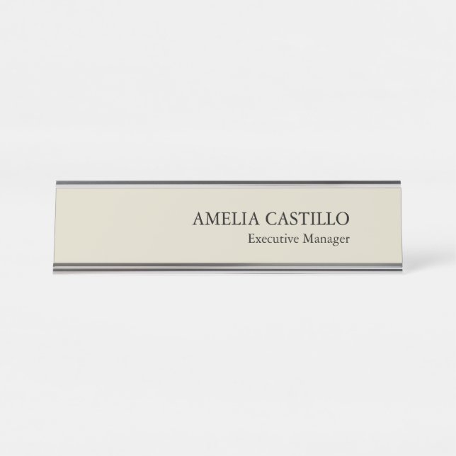 Placa De Mesa Simples e Minimalista Moderno (Frente)